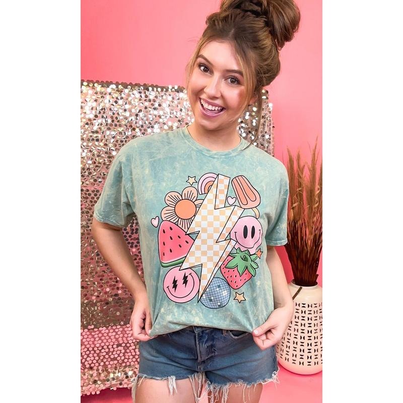 Retro Fruity Summer Mineral Washed Cool Mint Shirt Hoodie, Sweatshirt | UrbanDripWear.com