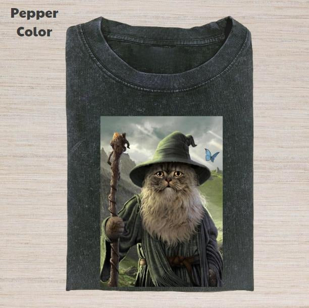 Retro Funny Vintage Graphic Tee, Wizard Cat Patrick's Day T-Shirt, Animal Shirt, Unisex Meme Cringe Funny Dumb Shirt,...