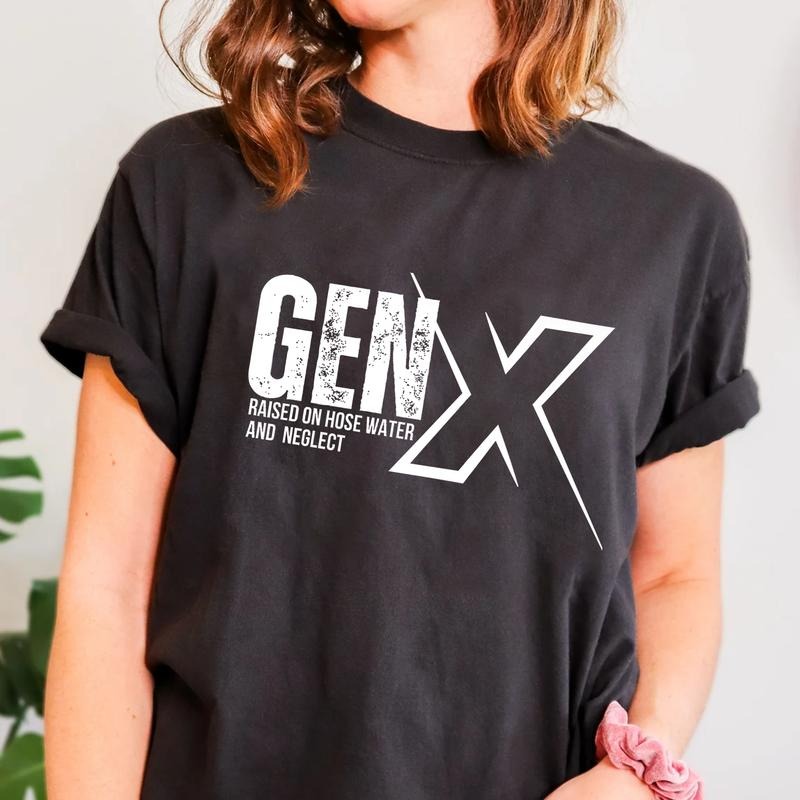 Retro GEN X Humor Gen X Raised On Hose Water And Neglect T-Shirt Cotton Top Womenswear Check Hoodie, Sweatshirt
