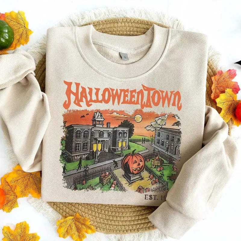 Retro Halloweentown Est 1998 Sweatshirt, Halloweentown University, Retro Halloween Sweatshirt,Halloween Pumpkin Shirt Hoodie