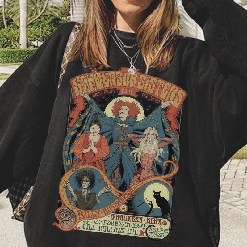 Retro Hocus Pocus Crewneck Sweatshirt, Halloween T-shirt Hoodie | UrbanDripWear.com