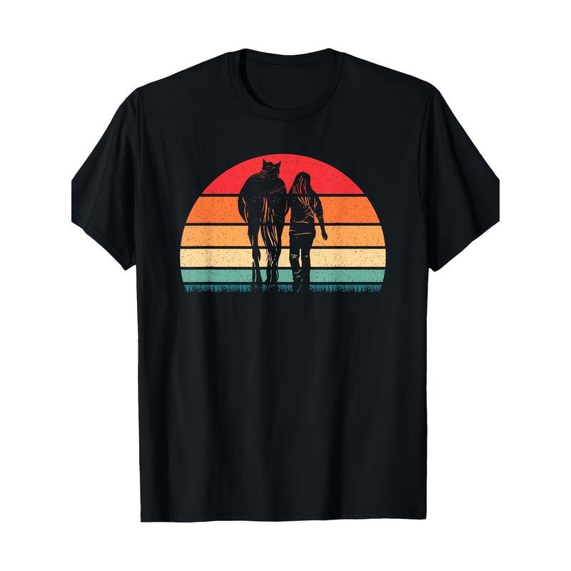 Retro Horse Lover Horseback Riding Cowgirl Ranch 100% Cotton T-Shirt made in usa Hoodie, Sweatshirt | UrbanDripWear.com