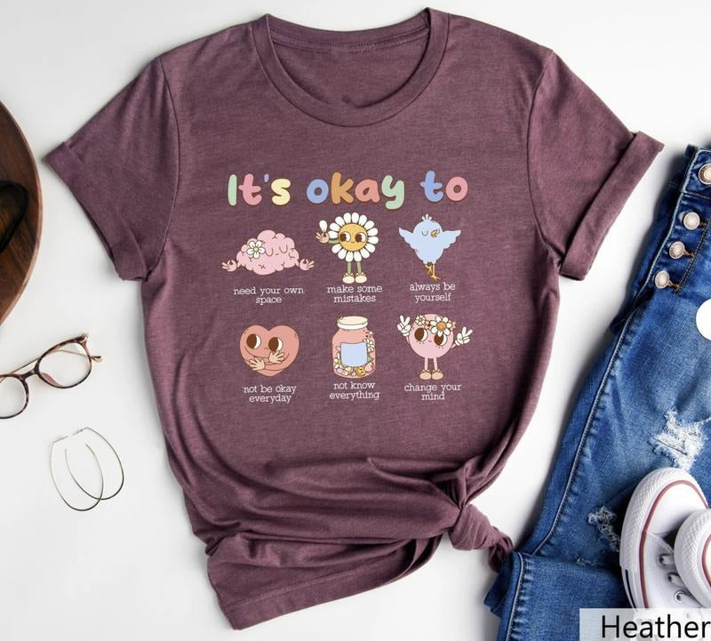 Retro It's Okay To Make Some Mistakes Sweatshirt, Hippie Motivational Sweater, Mental Health Matters Shirt,Special...