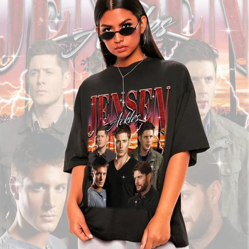 Retro Jensen Ackles Shirt-Dean Winchester Supernatural Shirt,Jensen Ackles Tshirt,Dean Winchester Tshirt,Supernatural T...