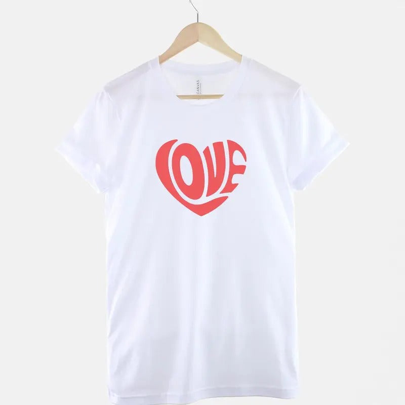 Retro Love Heart T-Shirt - Valentines Day Shirt - Retro Love TShirt - Red Love Heart T-Shirt Hoodie, Sweatshirt
