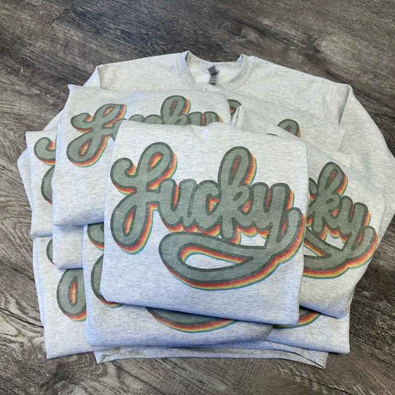 Retro Lucky Sweatshirt - Lucky Tee Hoodie | UrbanDripWear.com
