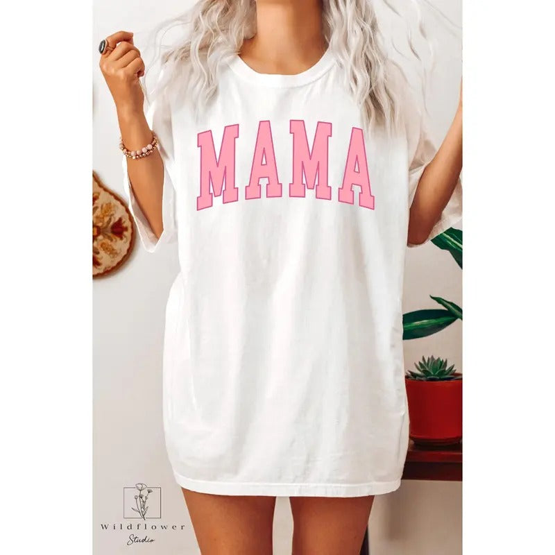 Retro Mama Shirt Comfort Colors Mama Shirt Mothers Day Shirt Oversized Mama Tshirt Vintage Mom Shirt Mama T-shirt Cute...