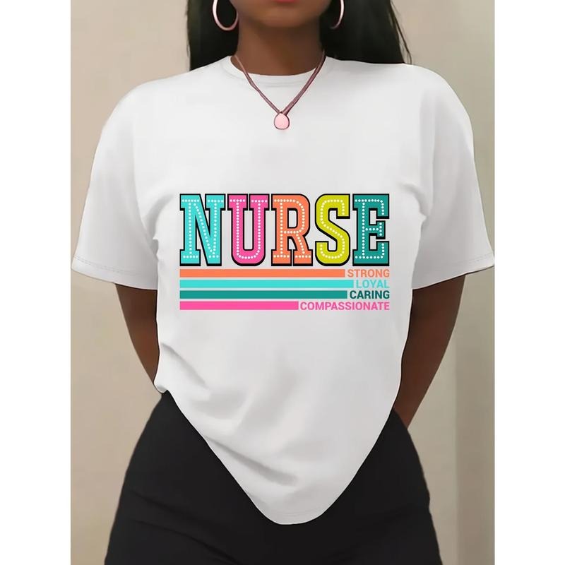 Retro Nurse Women'S Nurse Life Graphic Shirt Funny Print Daily Short Sleeve Tee Hoodie, Sweatshirt | UrbanDripWear.com