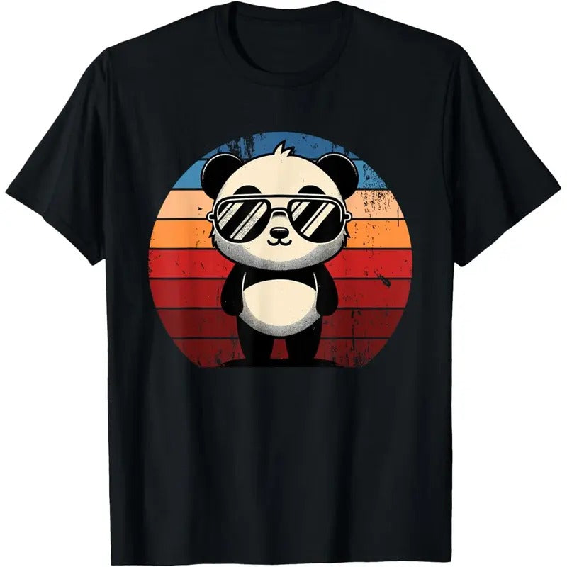 Retro Panda in Sunglasses BBQ Pool Party Funny Panda T-Shirt Made in USA Hoodie, Sweatshirt | UrbanDripWear.com