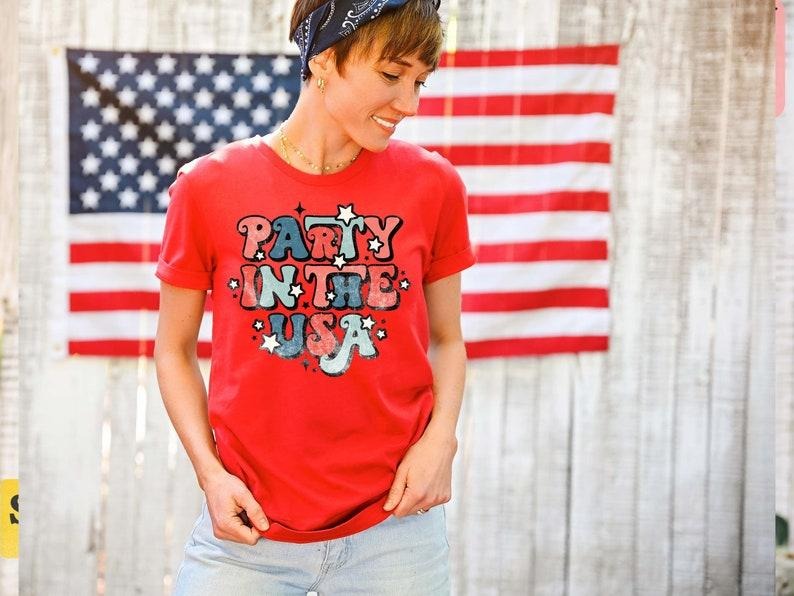 Retro Party in The USA Shirt, Party in The Usa T-Shirt, Usa Patriotic Tee, 4th of July Party TShirt, Trendy Usa...