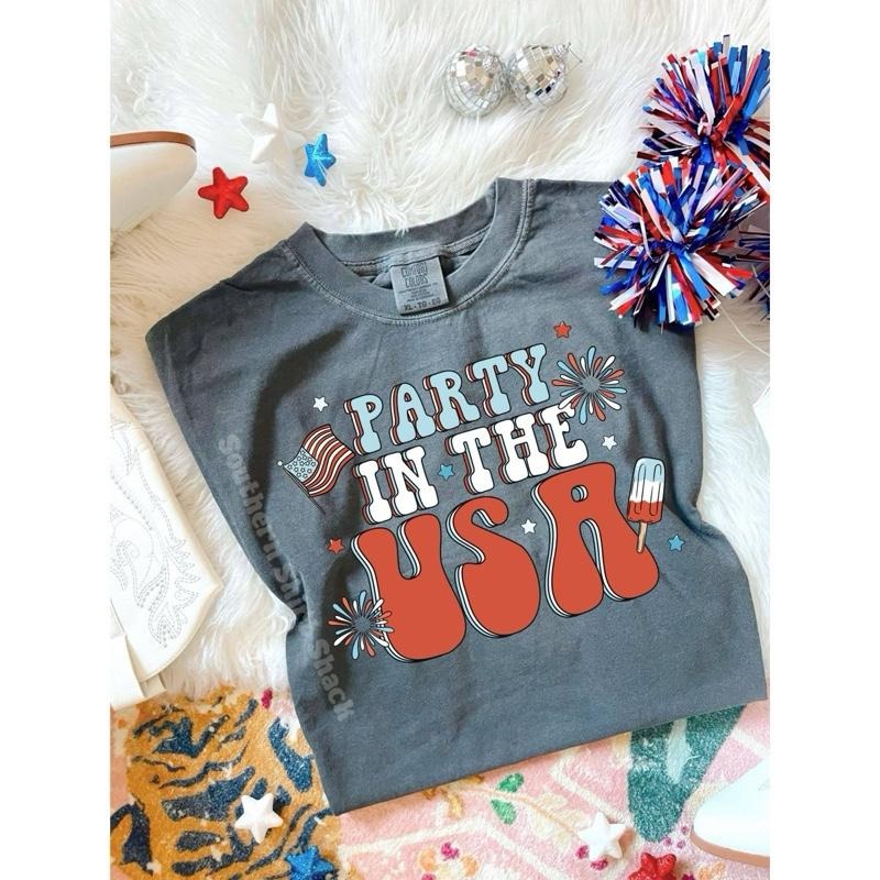 Retro Party in the USA T shirt  | Pepper comfort colors t shirt | Cute 4th of July Shirt Hoodie, Sweatshirt