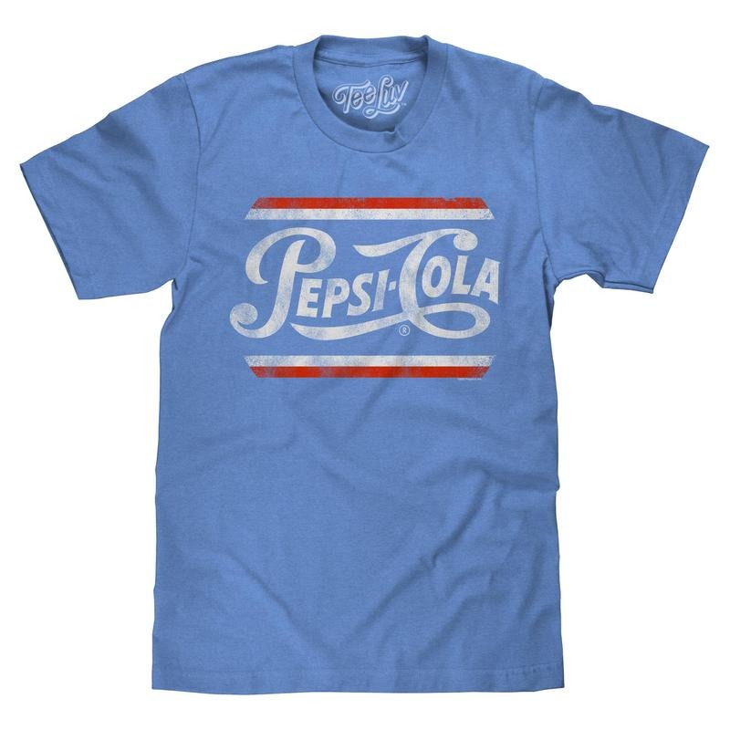Retro Pepsi Cola Logo T-Shirt - Light Blue Hoodie, Sweatshirt | UrbanDripWear.com