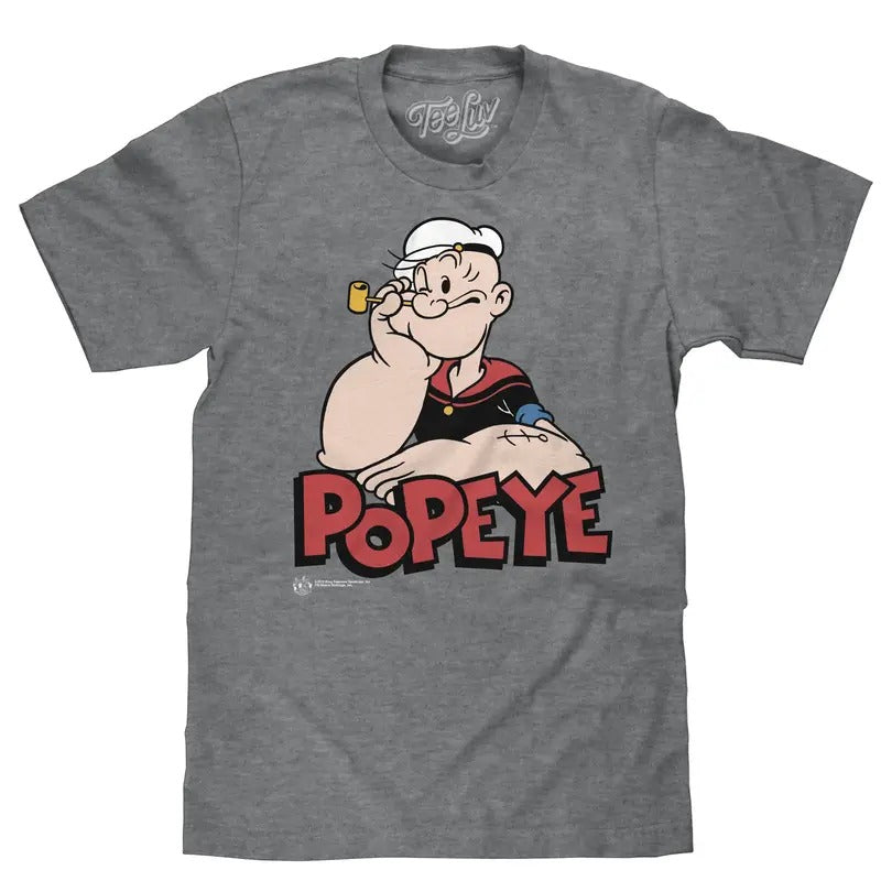 Retro Popeye T-Shirt - Graphite Gray Heather Hoodie, Sweatshirt | UrbanDripWear.com