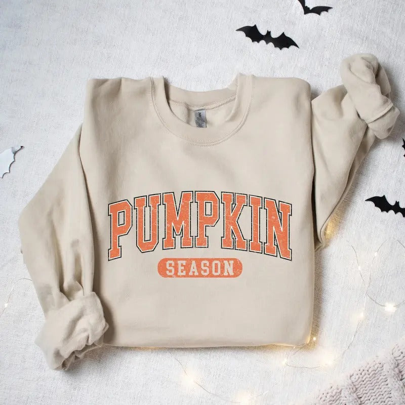 Retro Pumpkin Season Sweatshirt, Autumn Fall Sweatshirt, Halloween Thanksgiving Shirt, Pumpkin Halloween Sweatshirt, Fall...