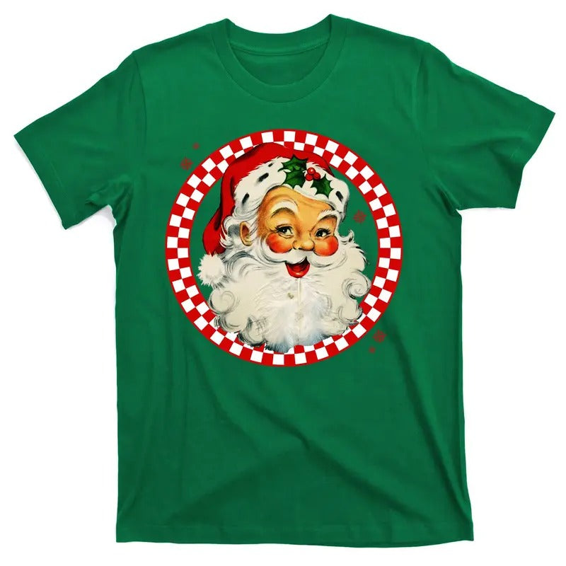 Retro Santa Claus Christmas Festive Cute Fun Classic T-Shirt For Men or Women Unisex Tee Hoodie, Sweatshirt