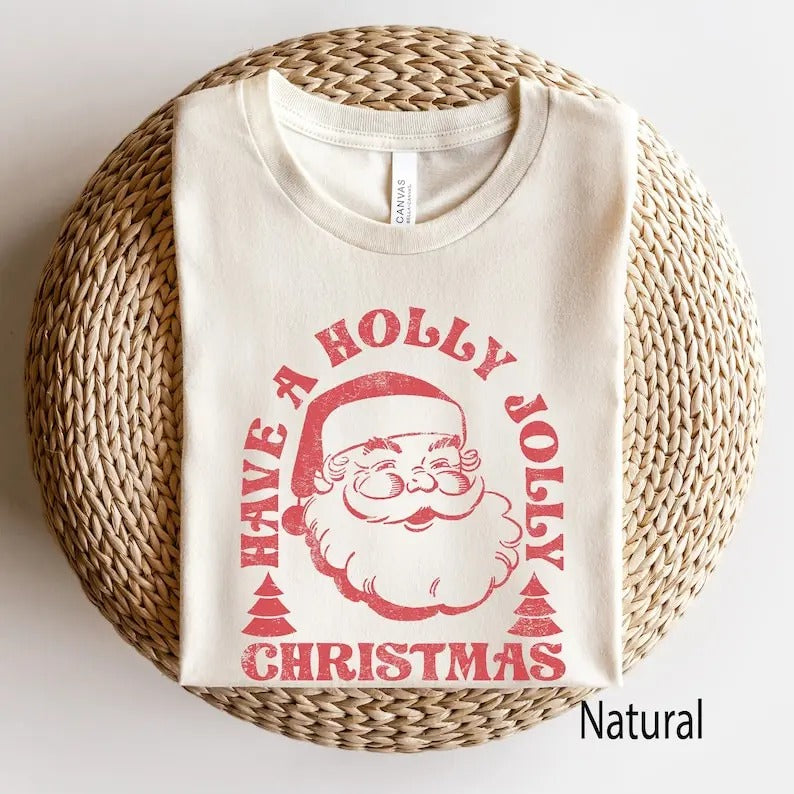 Retro Santa Tee, Santa Tee, Vintage Graphic Tee, Merry Christmas Shirt, Vintage Santa Graphic Tee, Classic Christmas,...
