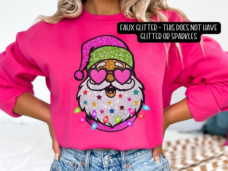 Retro Santa with Glasses Christmas Sweatshirt T-Shirts, Hoodie | UrbanDripWear.com