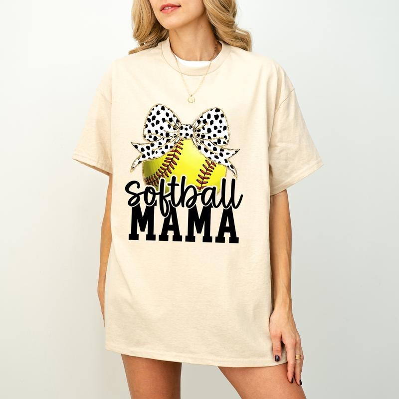 Retro Softball Mama Shirrt Sweatshirt Hoodie, Coquette Softball Mom Crewneck, Game Day Softball Bow Sweater, Trendy...
