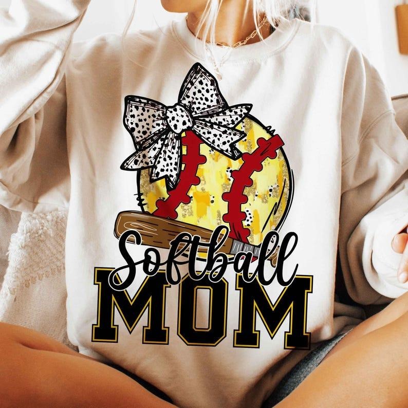 Retro Softball Mom Sweatshirt Softball Mama Softball Coquette Game Day Softball Bow Softball T-Shirts, Hoodie