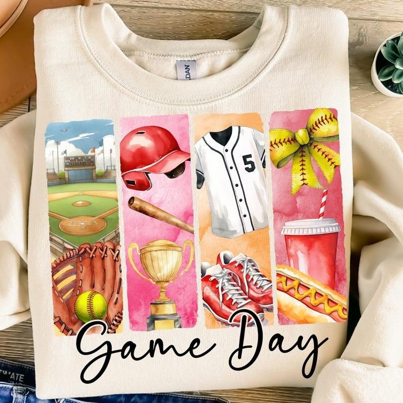Retro Softball Sweatshirt Game Day Softball Coquette Bow Softball Mama Brushstroke Softball T-Shirts, Hoodie