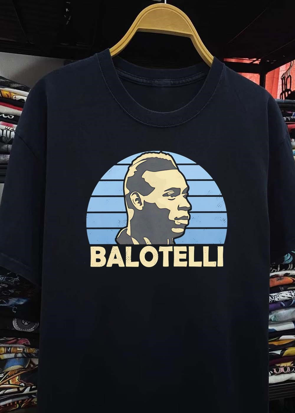 Retro Style Portrait Balotelli Italian Footballer T-Shirt