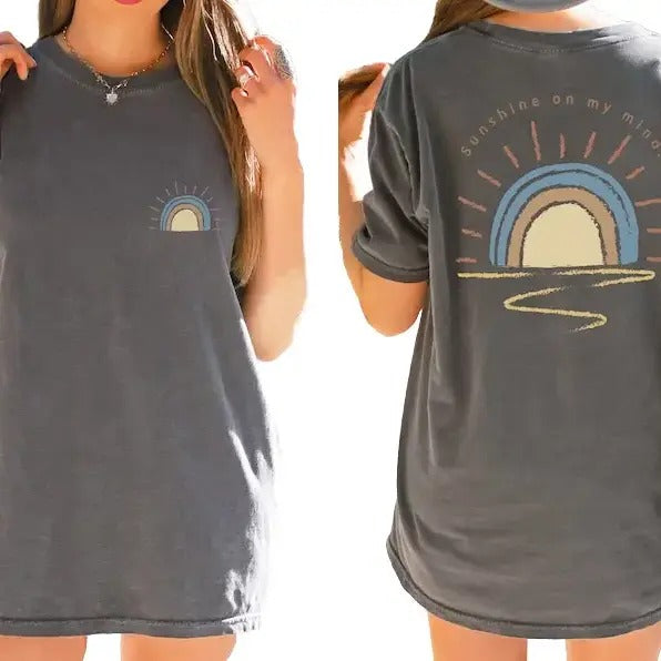Retro Sun Shine On My Mind Shirt, Comfort Color Summer Shirt, Vacation Shirt, Beach Shirt, Summer Vacation Streetwear...