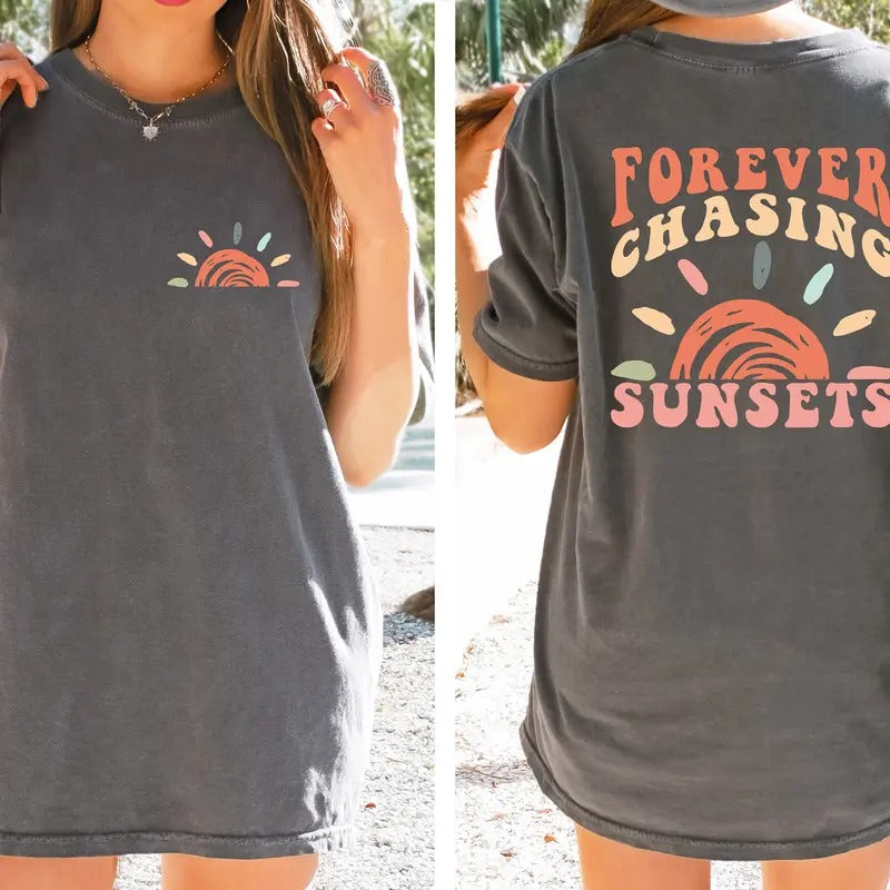Retro Sunsets Shirt Summer Vacation Shirt Beach Summer Outfit Hoodie, Sweatshirt | UrbanDripWear.com