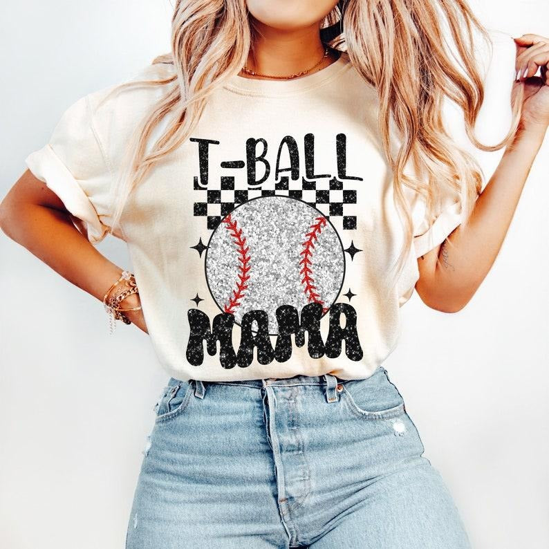 Retro T Ball Mama Tshirt, Glitter Baseball Tee, Sports Tee Ball Shirt, Baseball Mom Hoodie, Sweatshirt | UrbanDripWear.com