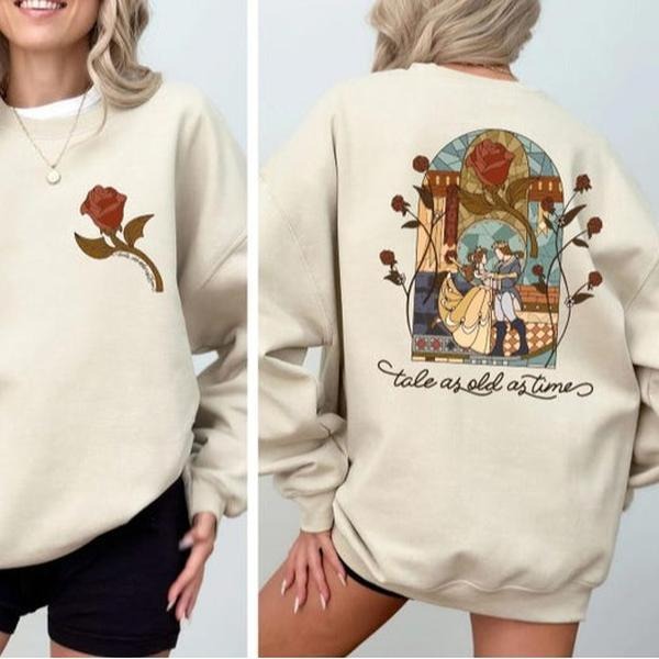 Retro Tale As Old As Time Sweatshirt,  Beauty And The Beast Tee, Princess Belle Hoodie | UrbanDripWear.com