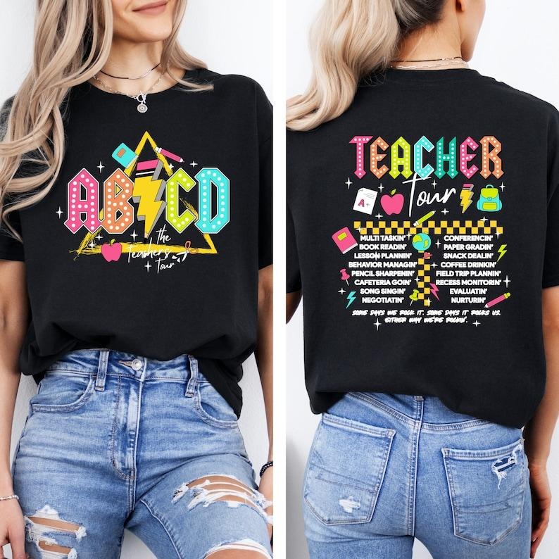 Retro Teacher Shirt, ABCD Teacher Tour Shirt, Back To School Shirt, End of Year Pnh Shirt, Teacher Gift, Kindergarten...