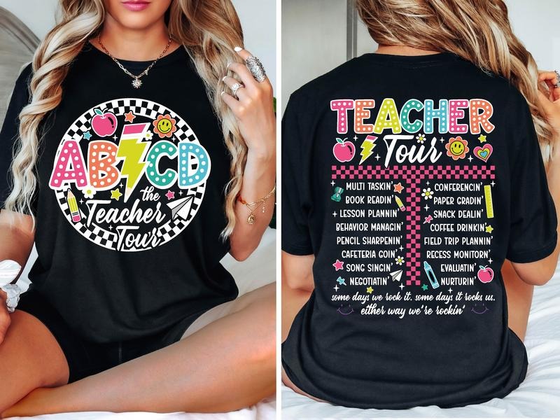 Retro Teacher Tour Shirt Abcd Teacher Shirt Back To School Shirt Teacher Gift First Day Of School Shirt Elementary Shirt...