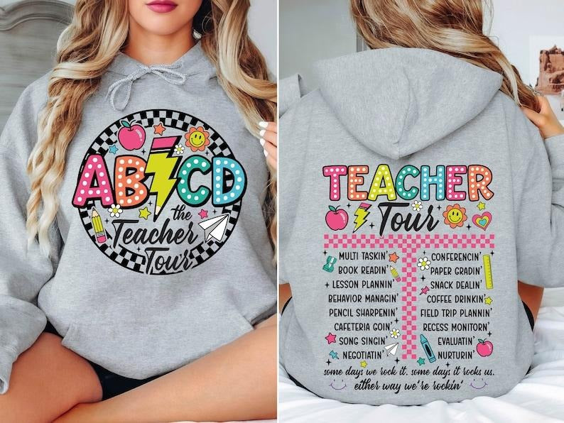 Retro Teacher Tour Shirt, ABCD Teacher Shirt, Back To School Shirt, Teacher Gift, First Day of School Shirt, Elementary ...