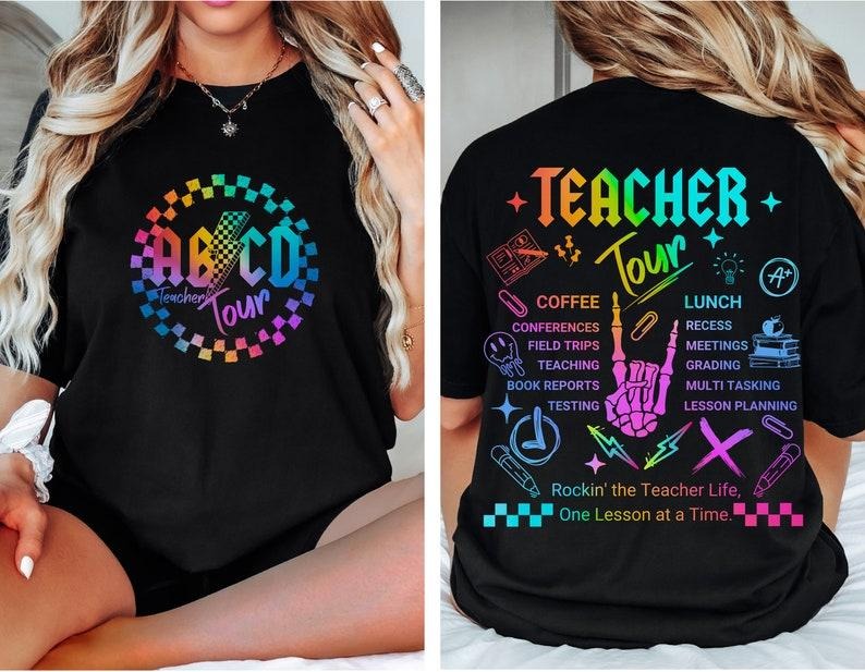 Retro Teacher Tour Shirt, ABCD Teacher Tour Shirt, Gift For Teacher, Teacher Gift, Back To School Shirt, End Of Year...