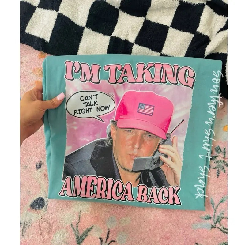 Retro Trump busy taking America back T shirt  | Seafoam comfort colors t shirt Hoodie, Sweatshirt | UrbanDripWear.com