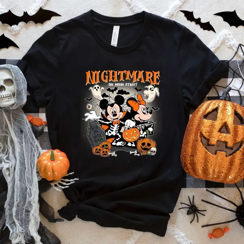 Retro Vintage Magic Kingdom Halloween T-shirt, Nightmare On The Main Streat Shirt, Halloween Pumpkin, Graphic Printed...