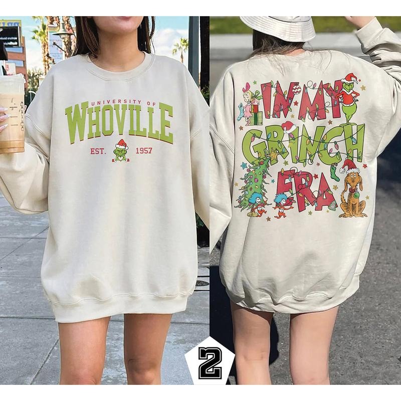 Retro Whoville University Christmas Crewneck Sweatshirt, Hoodie, T-shirt, Cute Christmas Gifts | UrbanDripWear.com
