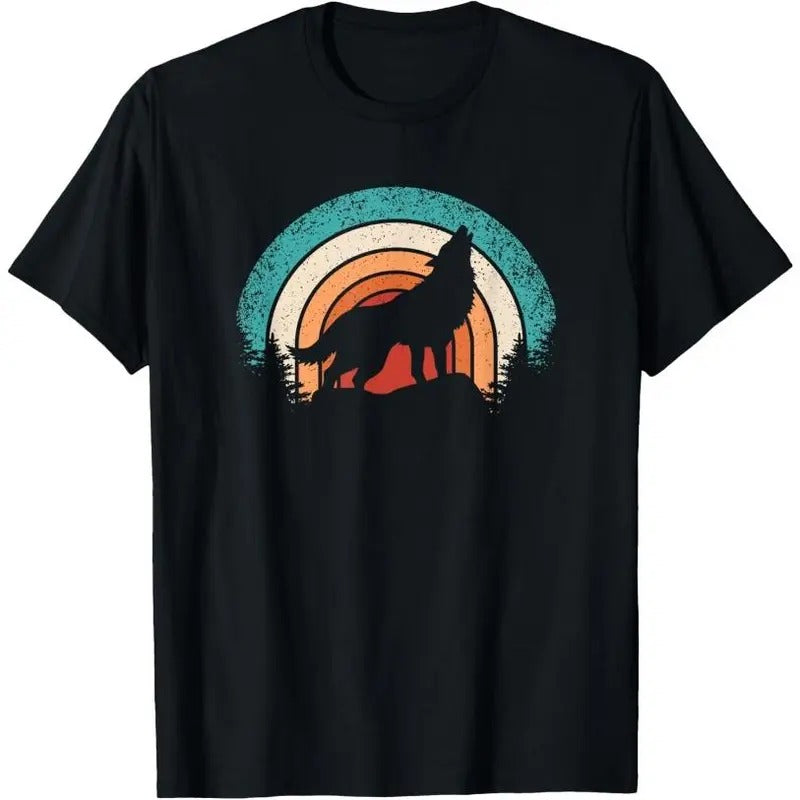 Retro Wolf Lover Nature Wildlife Vintage Wolves T-Shirt Hoodie, Sweatshirt | UrbanDripWear.com