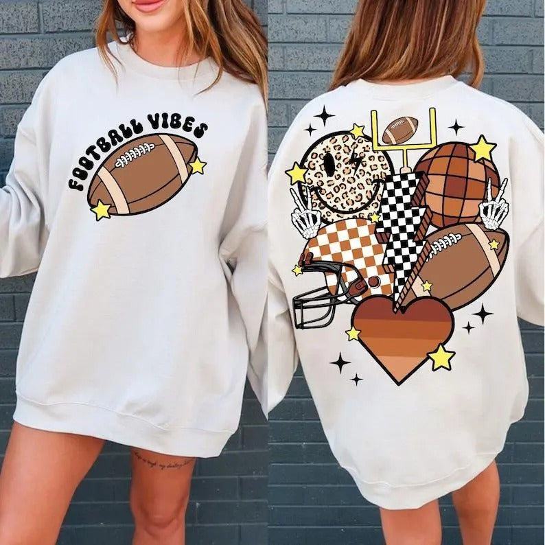 Retro football Sweatshirt, football Sweatshirt, Football Mama, football Sweatshirt, football vibes, retro game day...