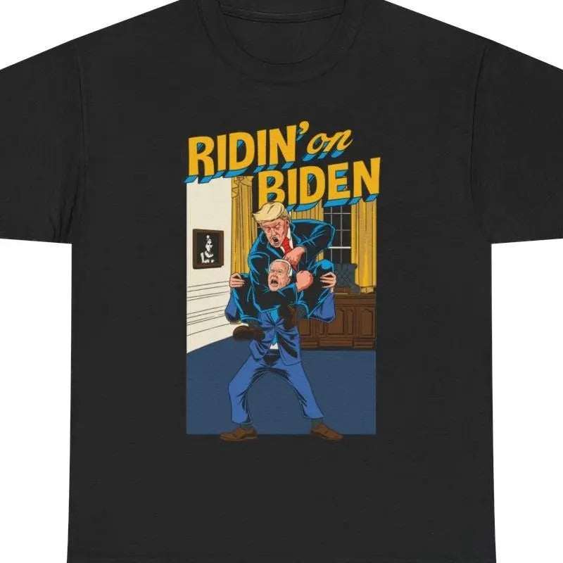Ridin' on Biden T-Shirt - Men & Women - Funny Viral Political 100% Cotton T-Shirt Hoodie, Sweatshirt | UrbanDripWear.com