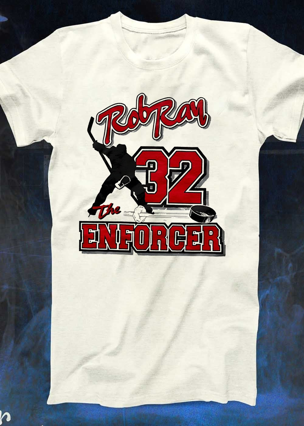Rob Ray The Enforcer 32 Hockey Player Silhouette Buffalo Sabres T-Shirt