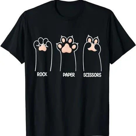Rock Paper Scissors Cat Paw Funny Cat Gifts For Women, Men The Catfather Shirt, Men Cat Daddy Shirt,  Father Owner Lover...