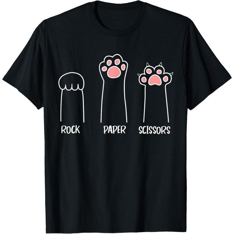 Rock Paper Scissors Hand Game Cute Paw Funny Cat T-Shirt made in usa Hoodie, Sweatshirt | UrbanDripWear.com