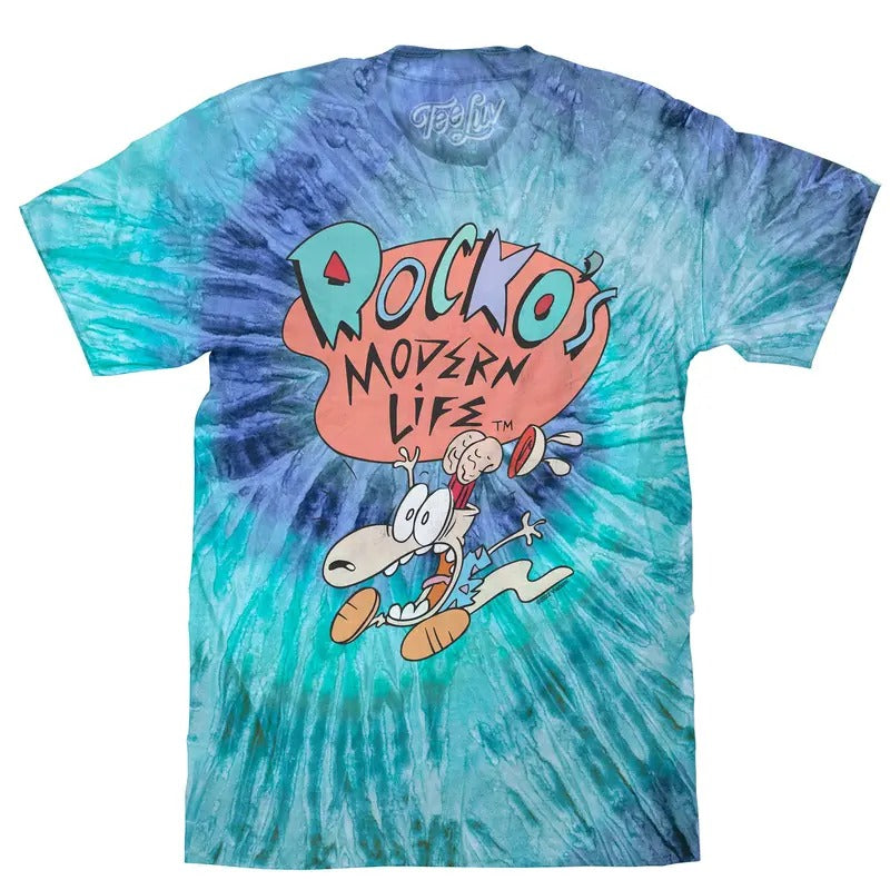 Rocko's Modern Life Tie Dye T-Shirt - Blue Jerry Tie Dye Hoodie, Sweatshirt | UrbanDripWear.com
