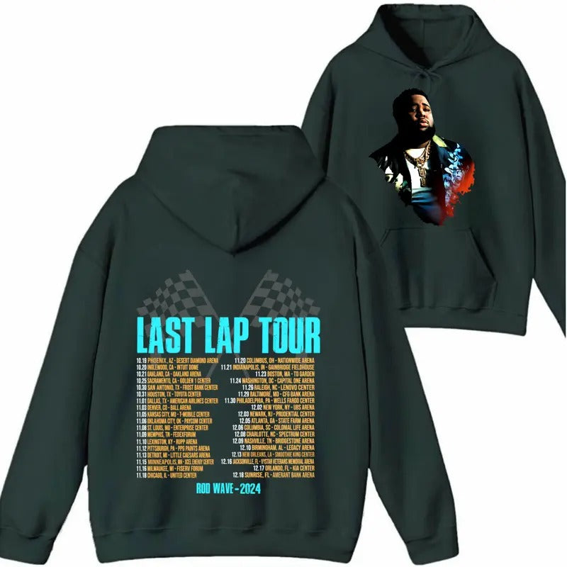 Rod Wave Last Lap Tour Shirt Sweatshirt Hoodie, Rod Wave Last Lap 2024 Tour Music Shirt, Rod Wave Rapper Shirt, Graphic...