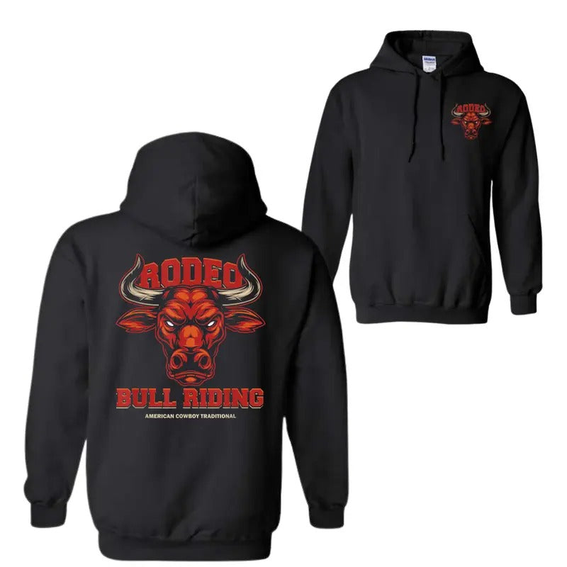 Rodeo Bull Repties, Cowboy Western 2 Sided T-Shirt Sweatshirt Hoodie, For Men And Women, Trendy Shirt | UrbanDripWear.com
