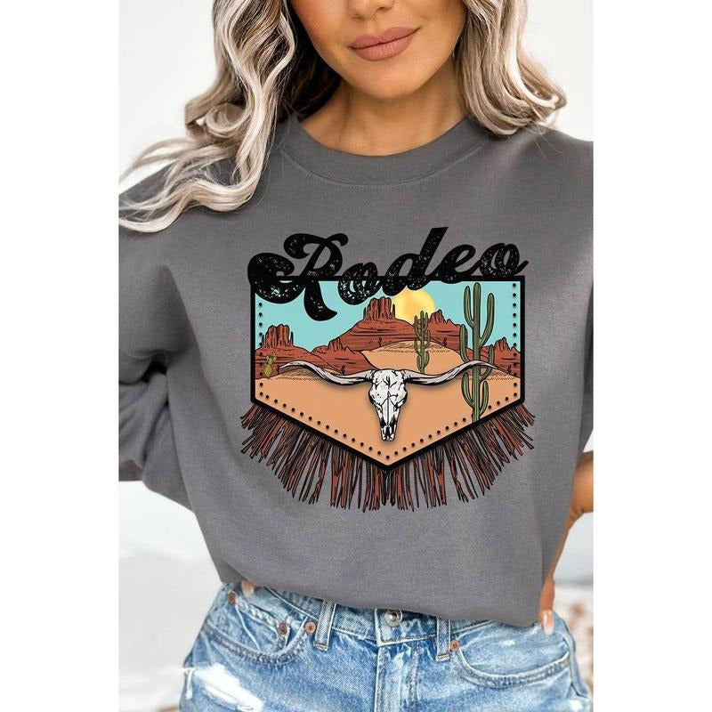 Rodeo Landscape Heavy-weight Crew Sweatshirt T-Shirts, Hoodie | UrbanDripWear.com