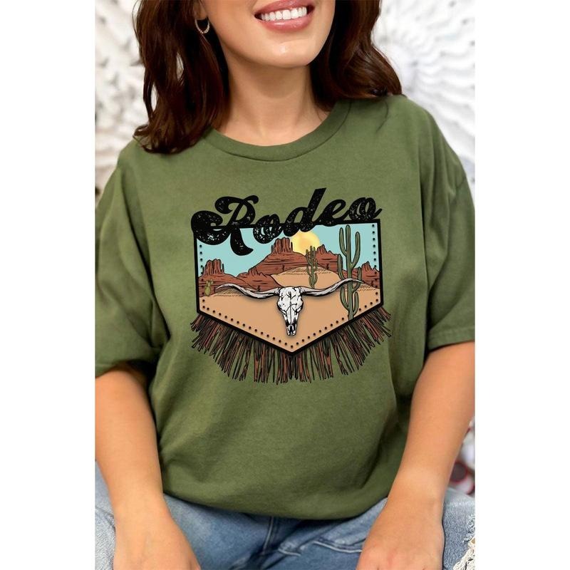 Rodeo Landscape Short Sleeve Relaxed Fit T-Shirt Hoodie, Sweatshirt | UrbanDripWear.com