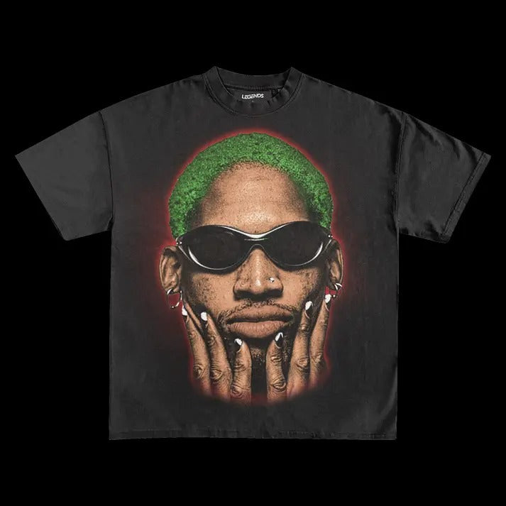 Rodman Big Face Tee Retro Cotton T-Shirt Hoodie, Sweatshirt | UrbanDripWear.com