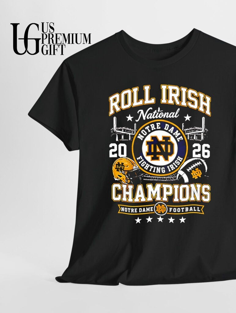 Roll Irish National Notre Dame Fighting Irish Football Champions 2026 shirt