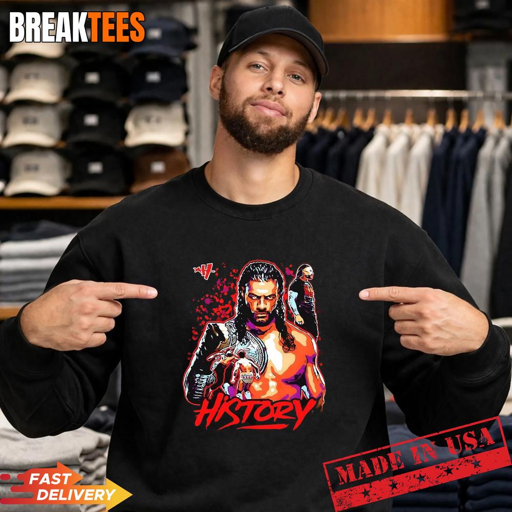 Roman Reigns WWE history graphic T-Shirt